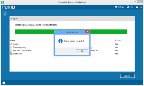 Shredding Files on Windows 8 - File Shredding Completed